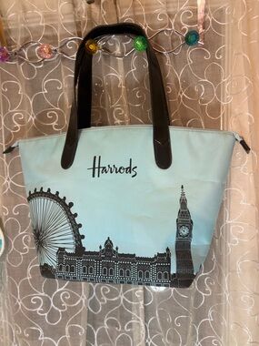Harrods London skyline tote bag